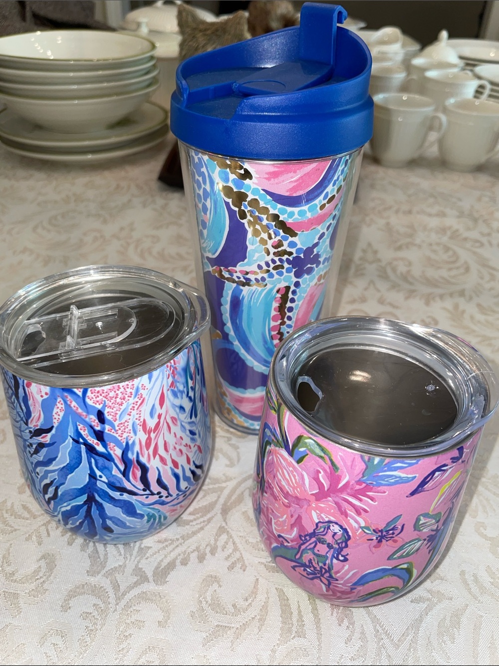 Set of 3 Lilly Pulitzer Cups in Very Good Used Condition